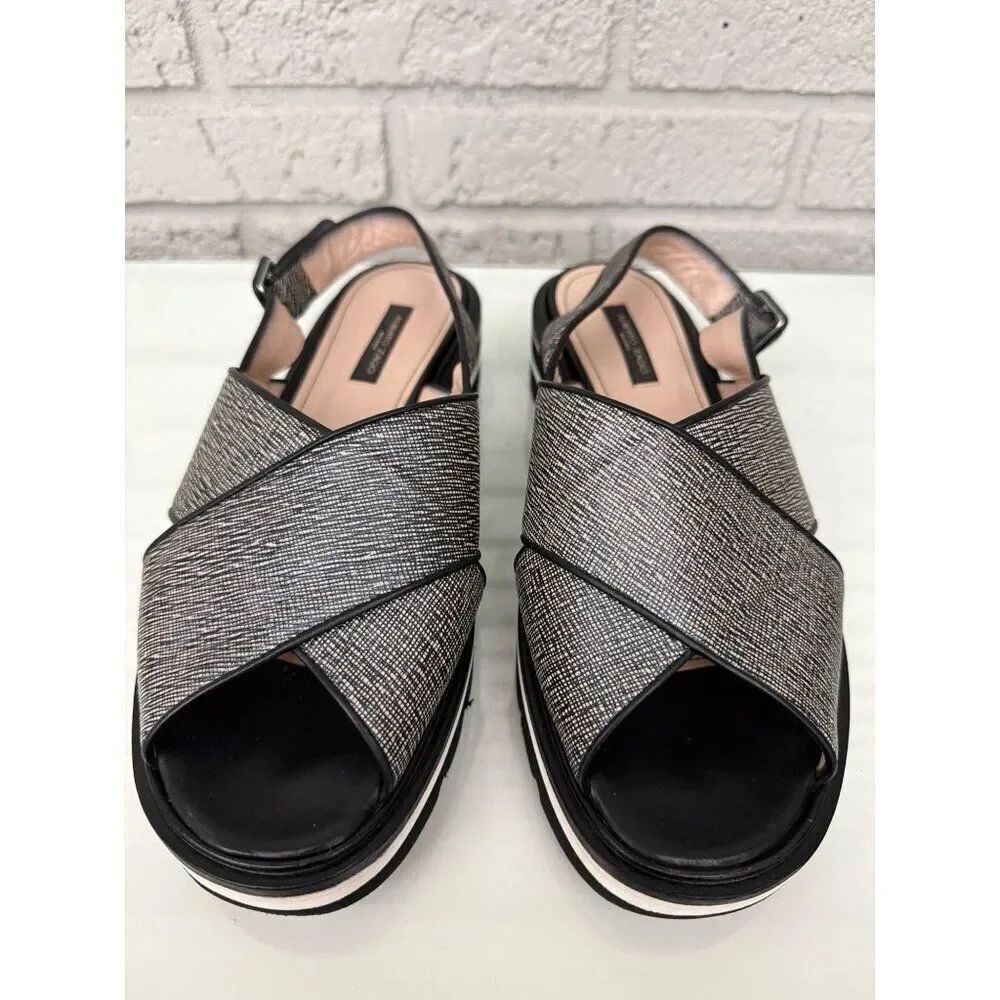 Alberto Zago Women’s Slingback Crisscross Strap Platform Sandals Size 10